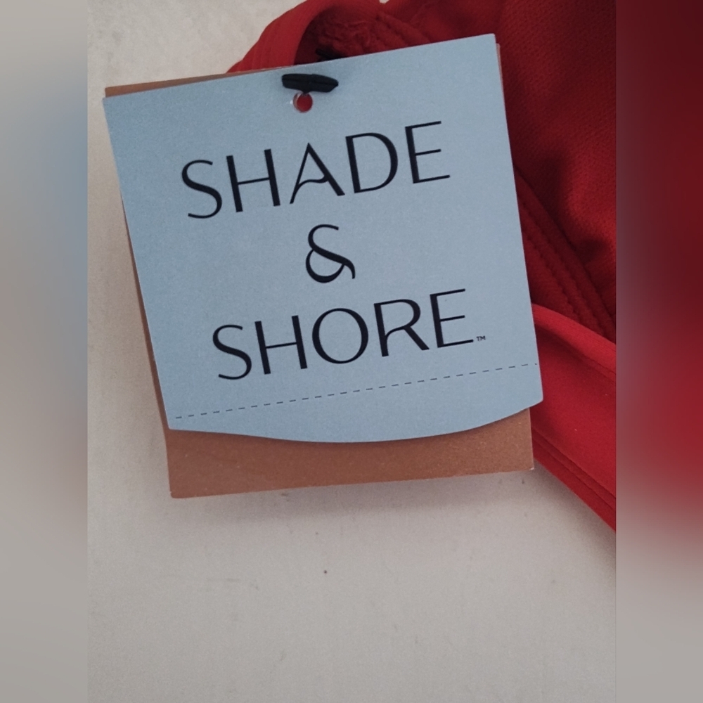 NWT Shade & Shore Women's Red Bikini Top With Tie Straps | Medium 8-10 - Picture 7 of 7
